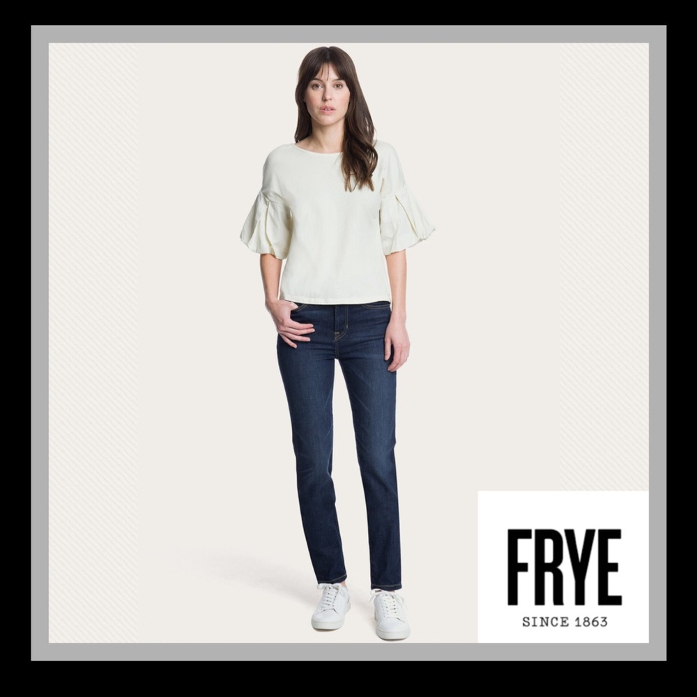 Frye Flutter Sleeve Woven Top Natural - Picture 4 of 9